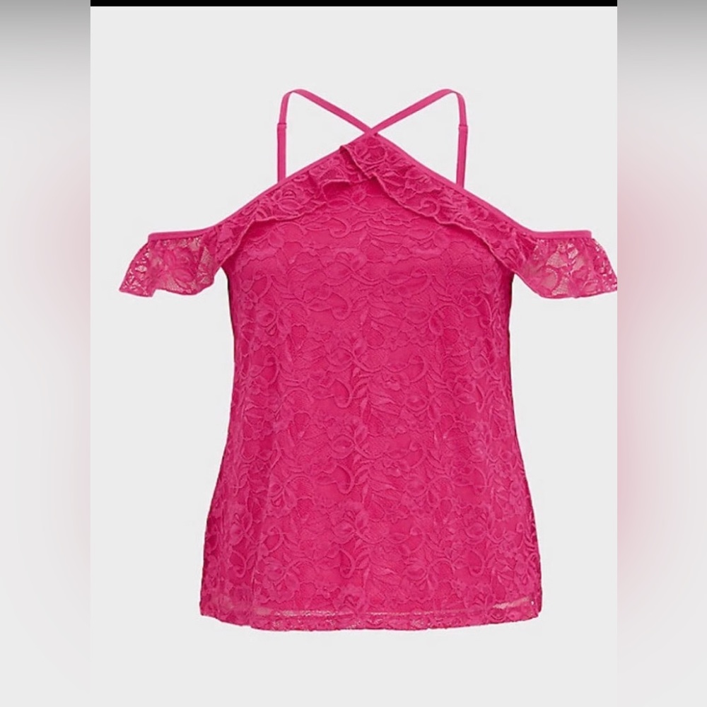 NWT Candy Pink Ruffle Top - Picture 4 of 9
